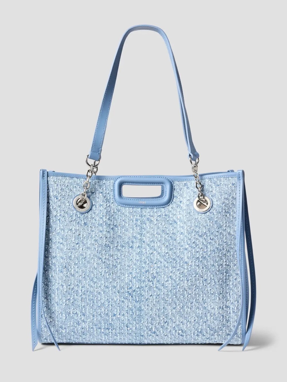 Maje Denim and Rhinestone Tote Bag